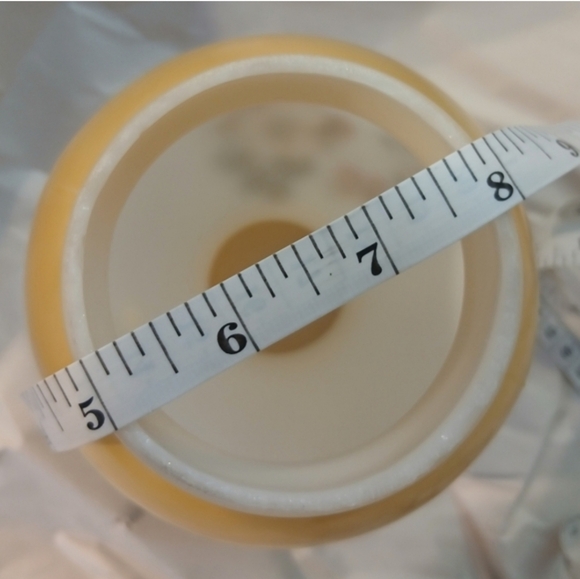 Vintage Milk Glass Hurricane Lamp Shade Ombre | Floral Amber | Romantic Cottage - Picture 12 of 16